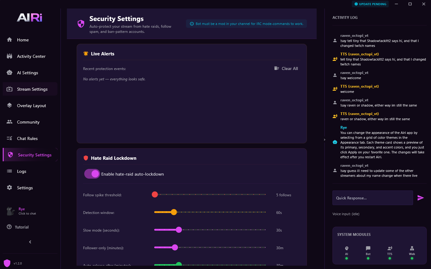 Security & Moderation